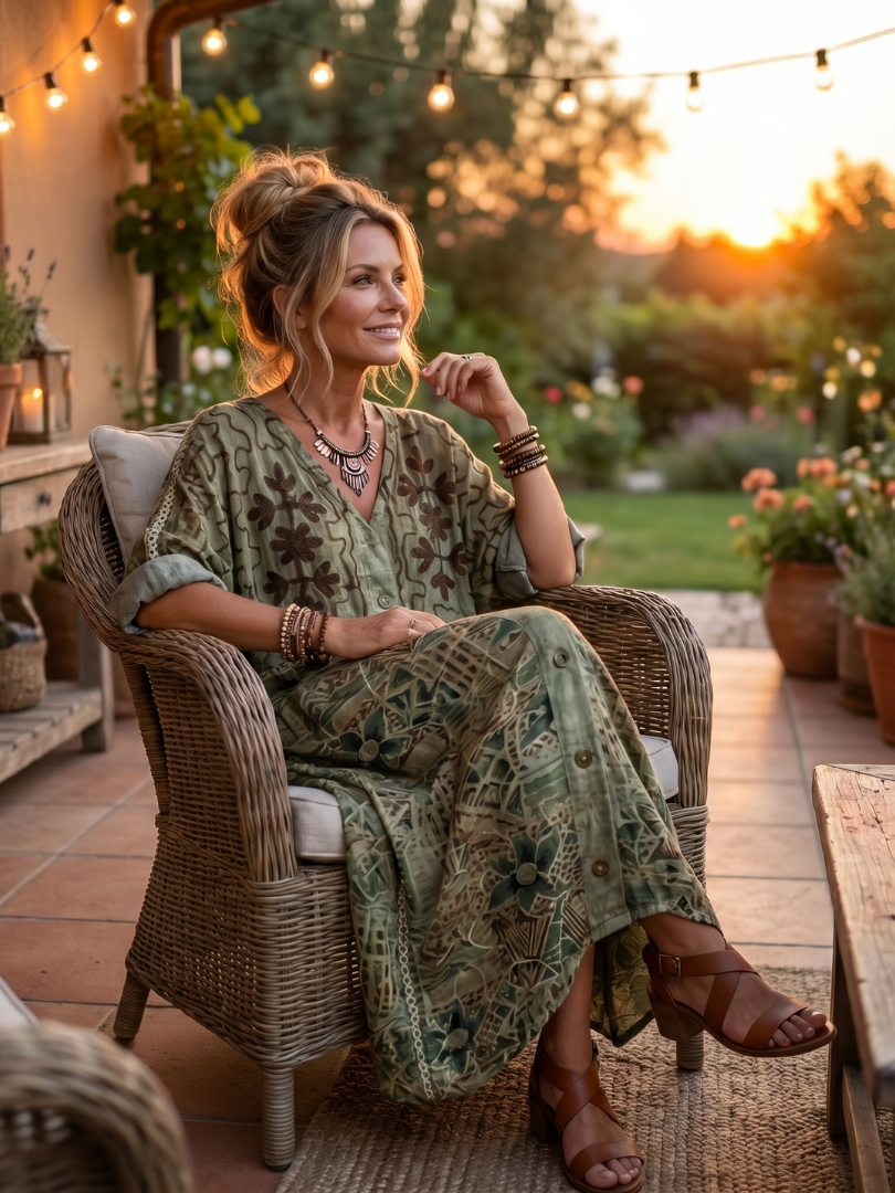 Aleta | Oversized Midi-Kleid mit Knopfleiste und Taschen