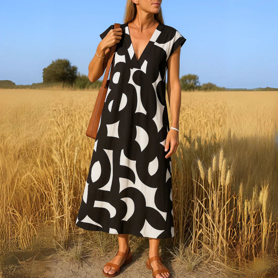Tatiana | Maxi-Kleid mit Durchbrucharbeiten