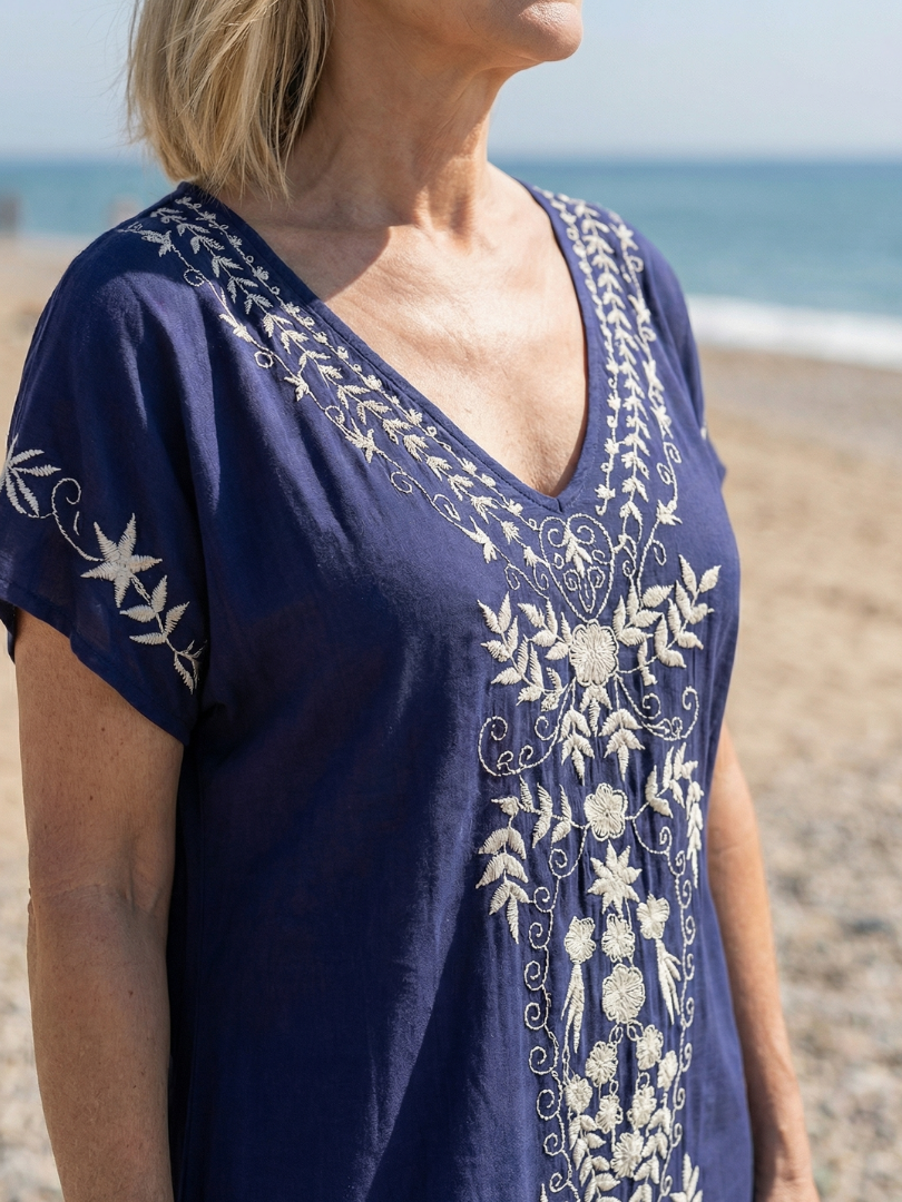Elyra | Leichtes drapiertes Midikleid