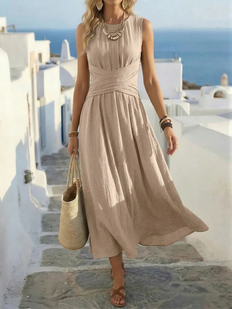 Sage | Ärmelloses Boho A-Linien-Kleid