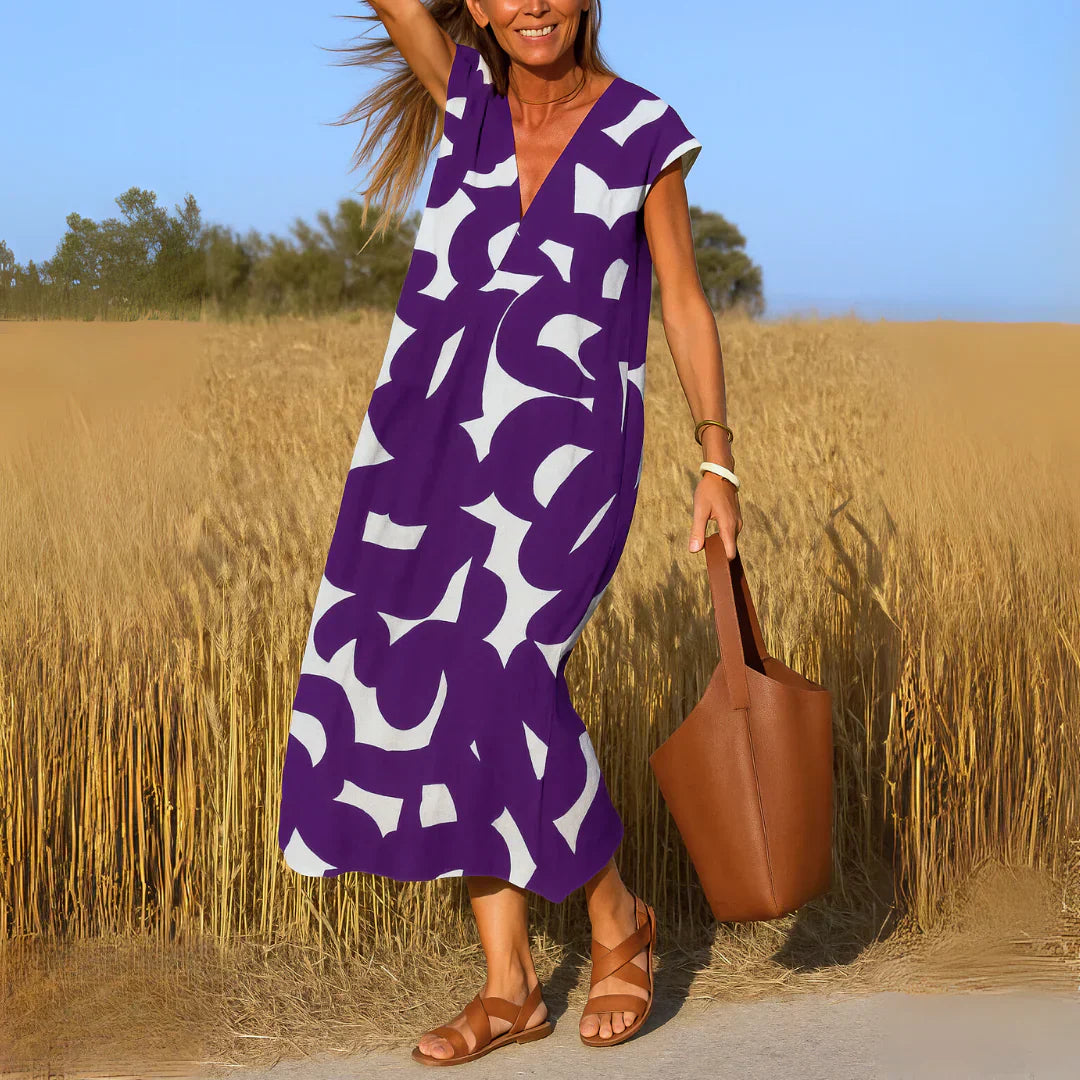 Tatiana | Maxi-Kleid mit Durchbrucharbeiten