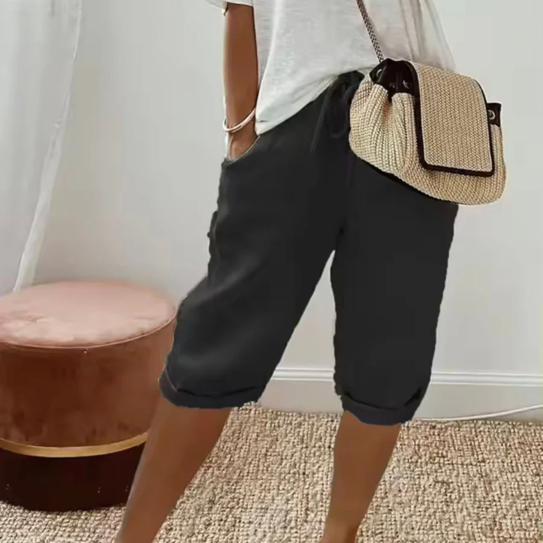 Fenley | Leinen-Caprihose mit Kordelzug
