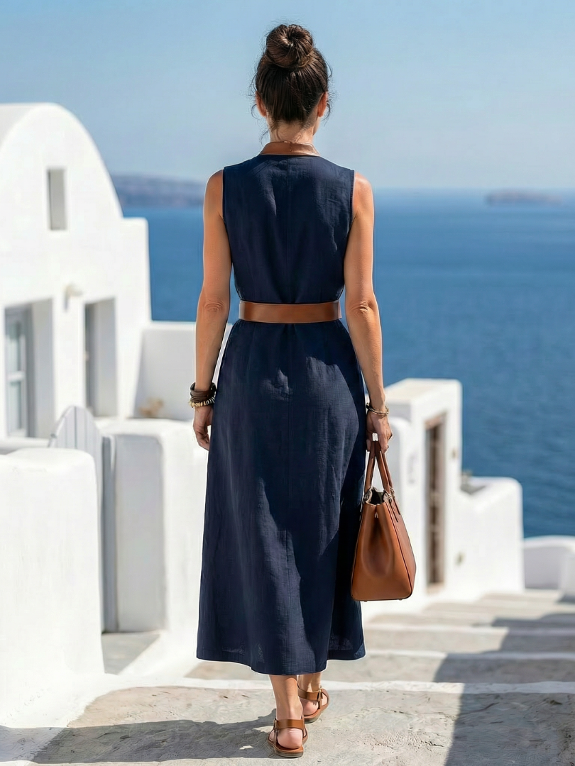 Myra | Midikleid mit Kontrastlinie