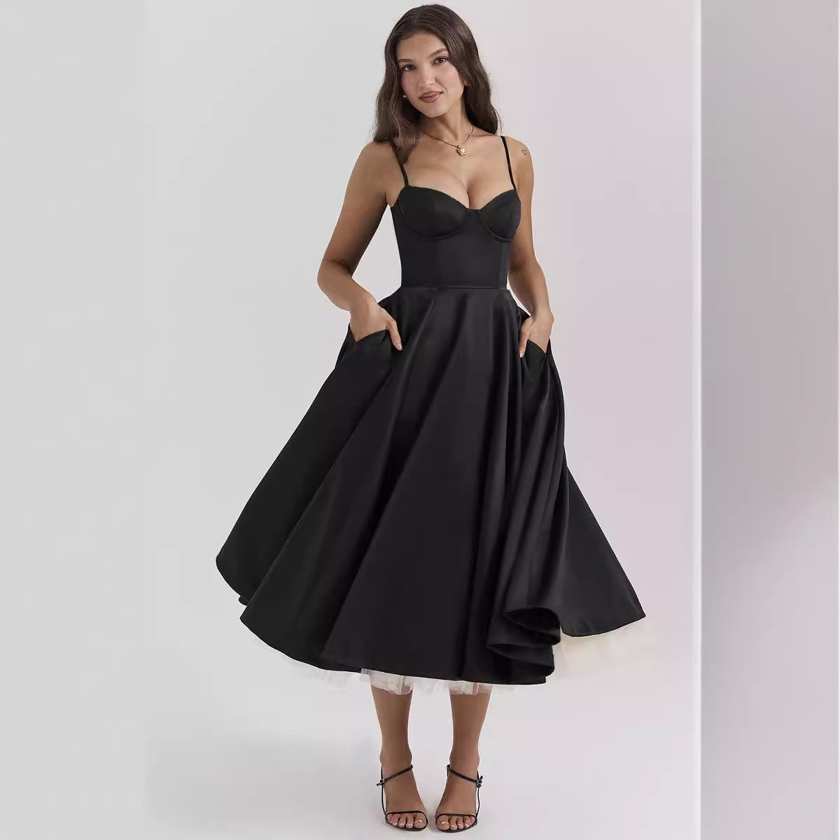YLIANA | Romantisches Sommer Midi Kleid