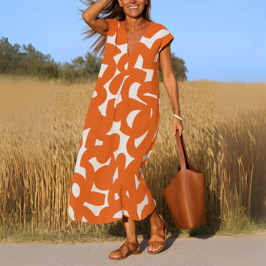 Tatiana | Maxi-Kleid mit Durchbrucharbeiten