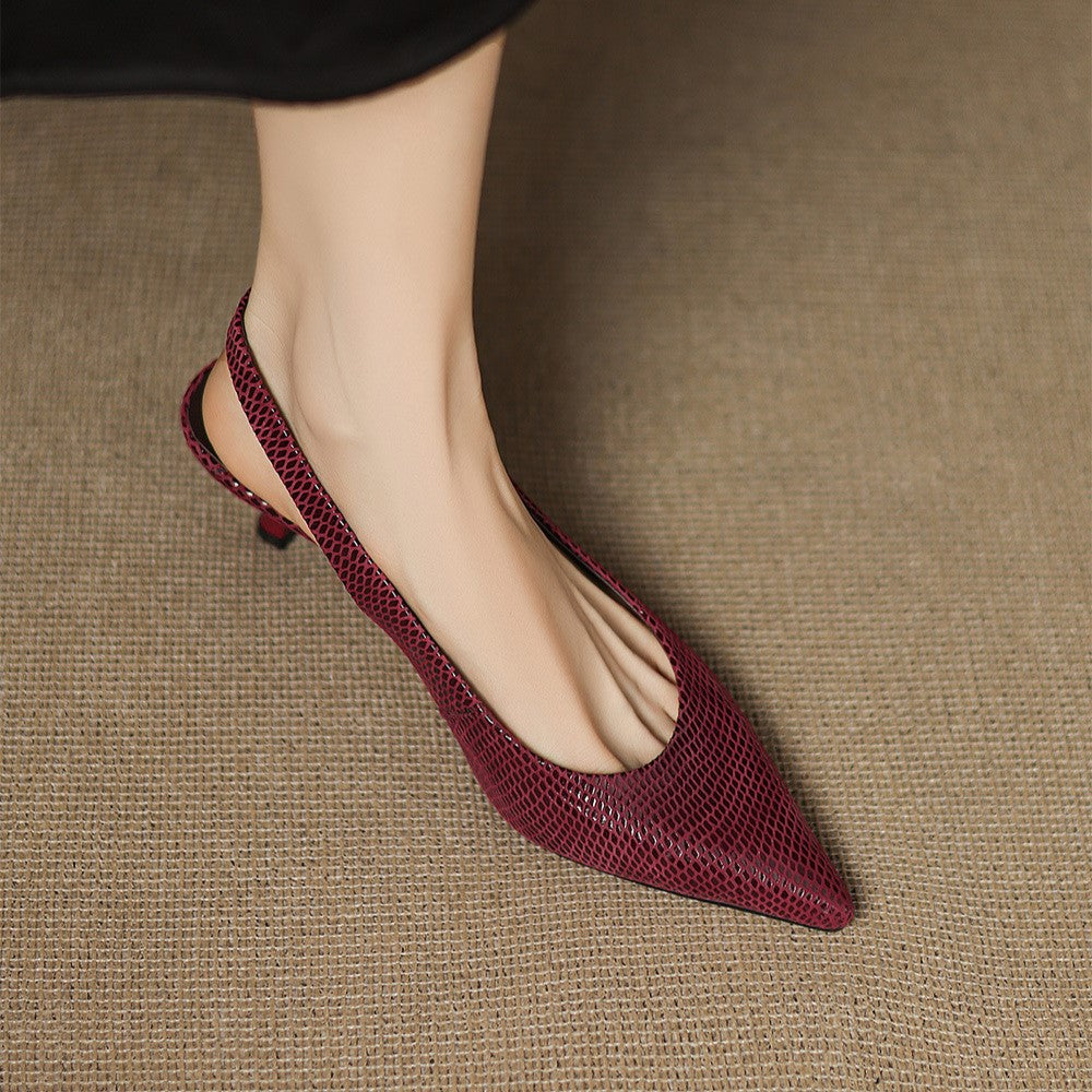 Céliane Slingpumps aus Leder mit spitzer Zehenpartie
