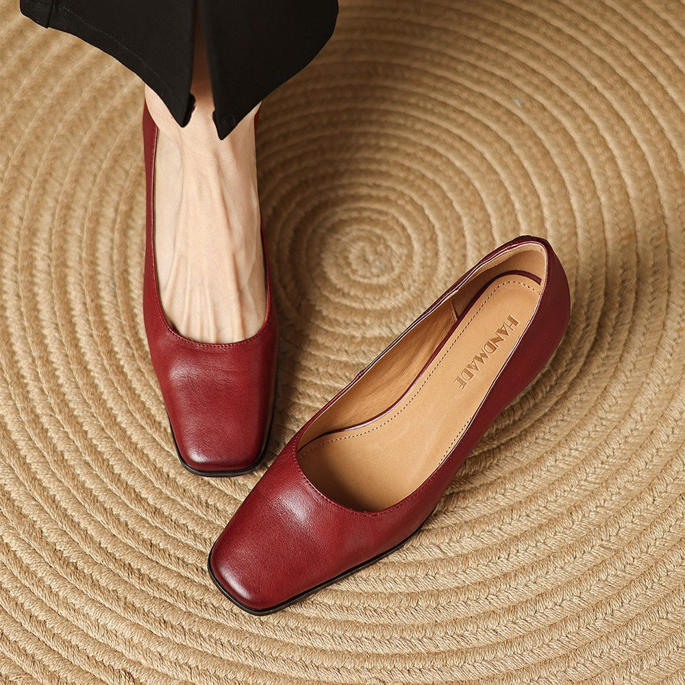 Oriel Pumps aus Leder mit eckiger Zehenpartie