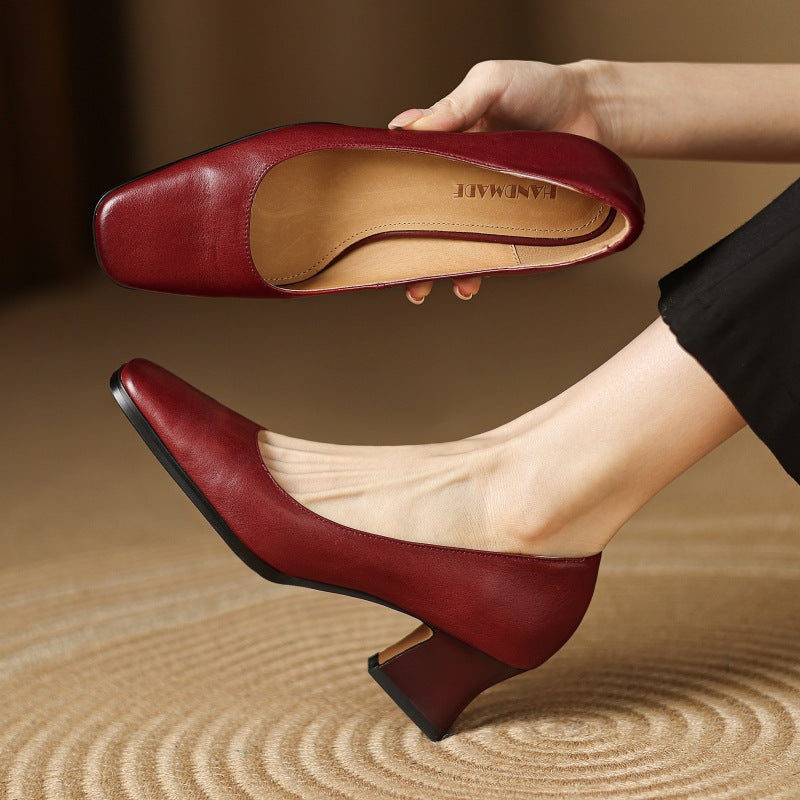 Oriel Pumps aus Leder mit eckiger Zehenpartie