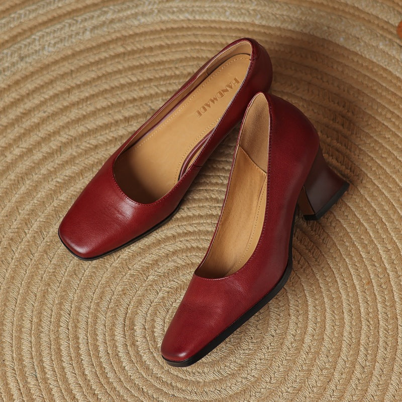 Oriel Pumps aus Leder mit eckiger Zehenpartie