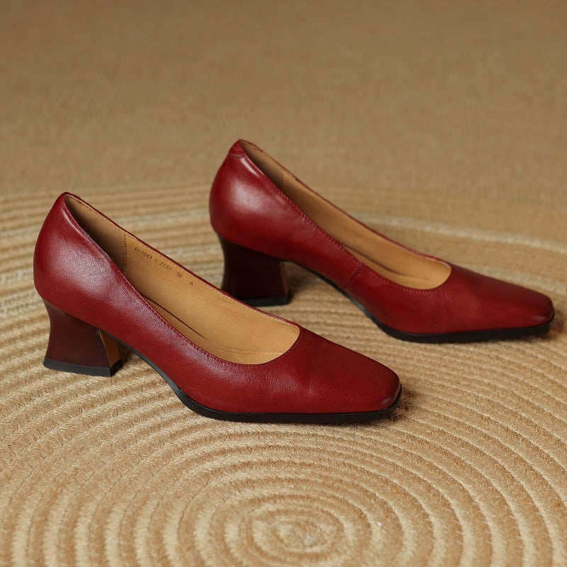 Oriel Pumps aus Leder mit eckiger Zehenpartie