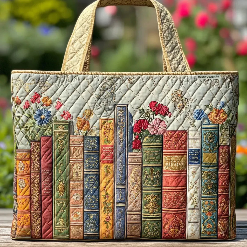 Gesteppte Tasche – Verzauberte Bibliothek
