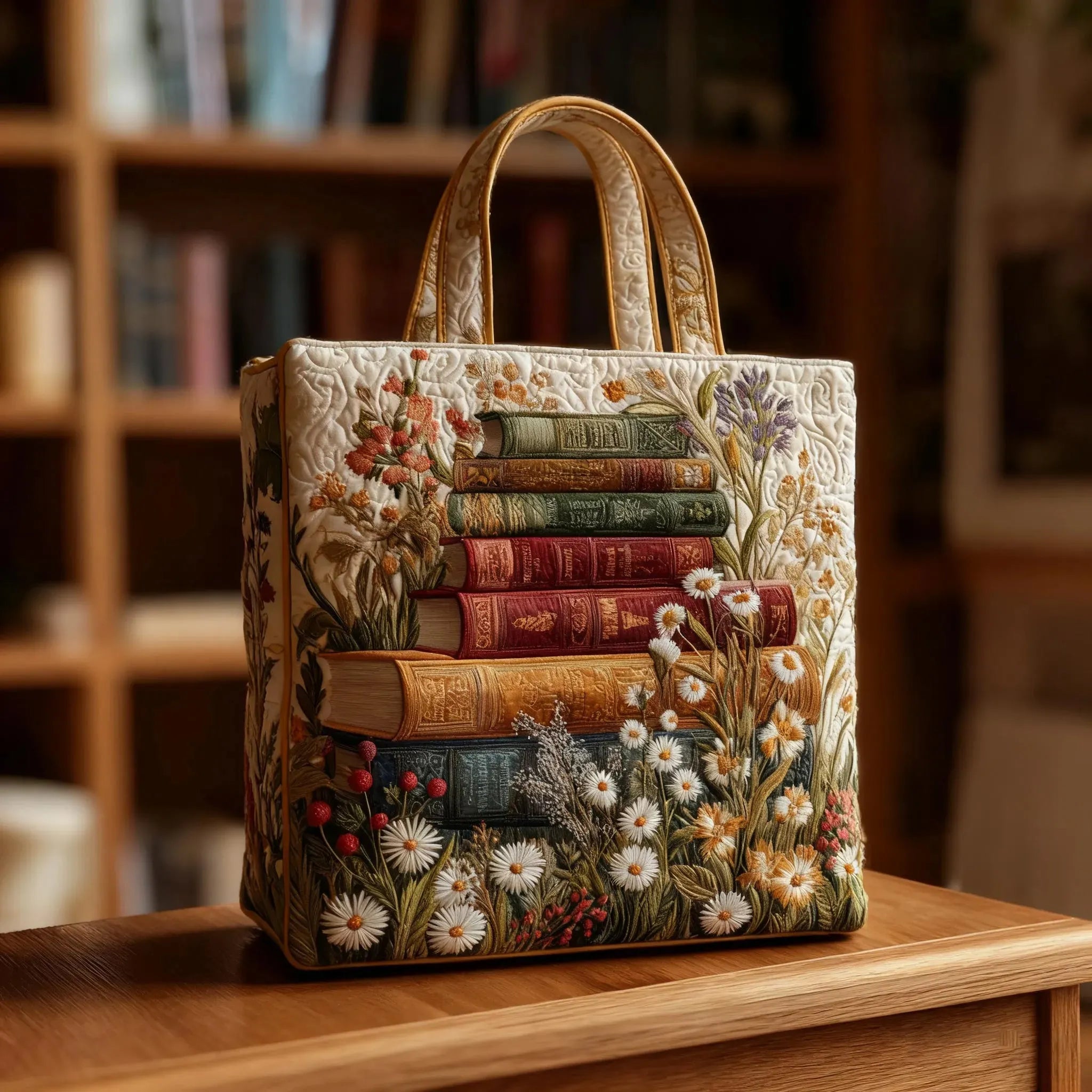 Gesteppte Künstlertasche – Blumenmuster