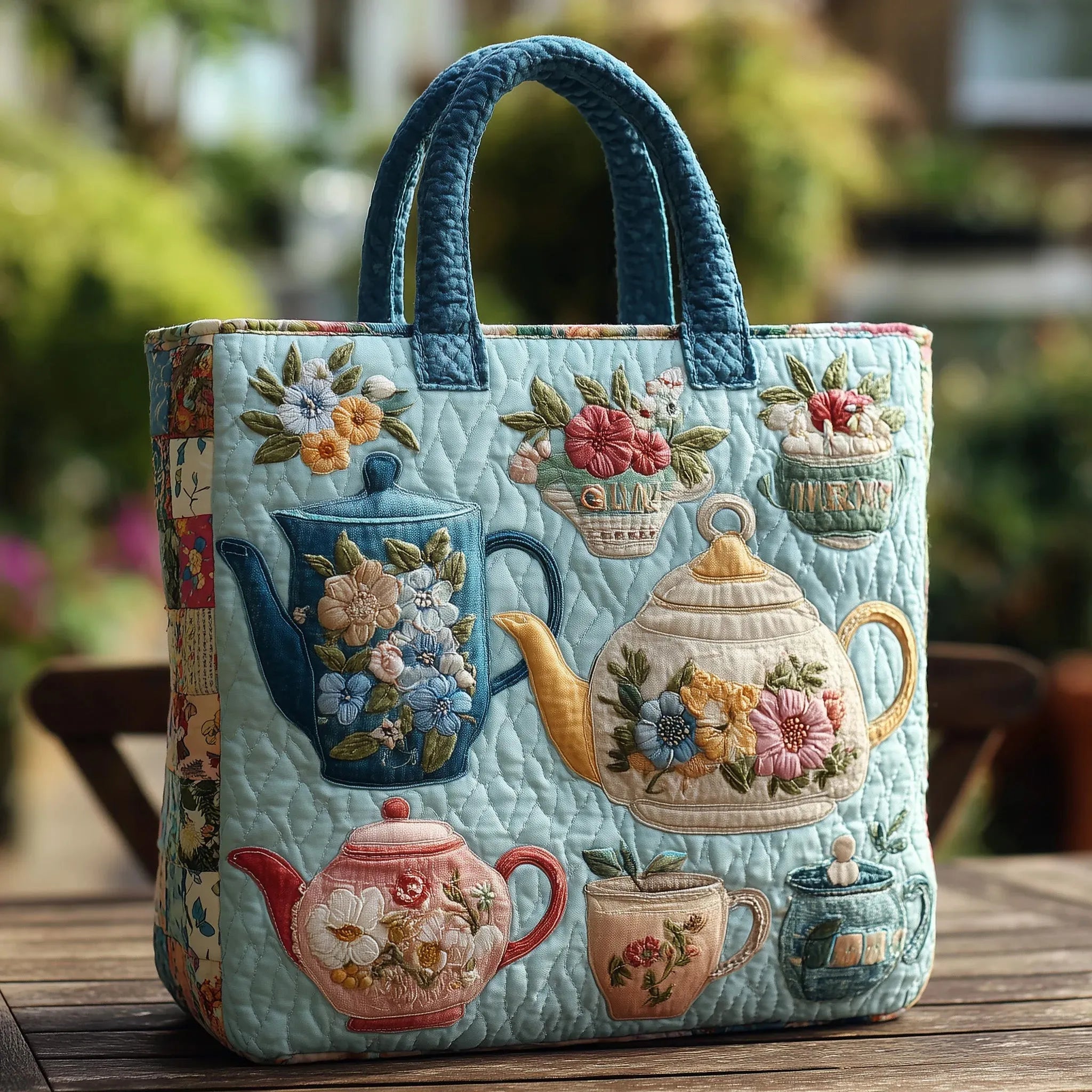 Stepptasche - Blumenmuster