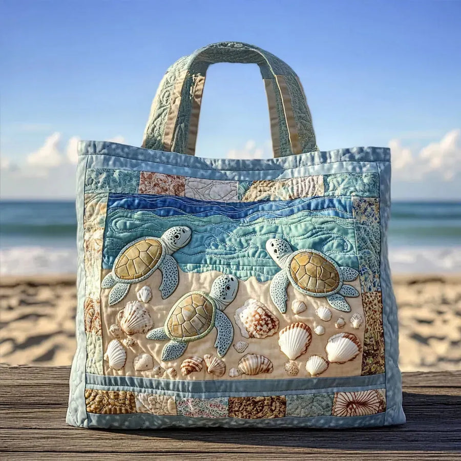 Handgearbeitete Stepptasche - Meeresschildkröten
