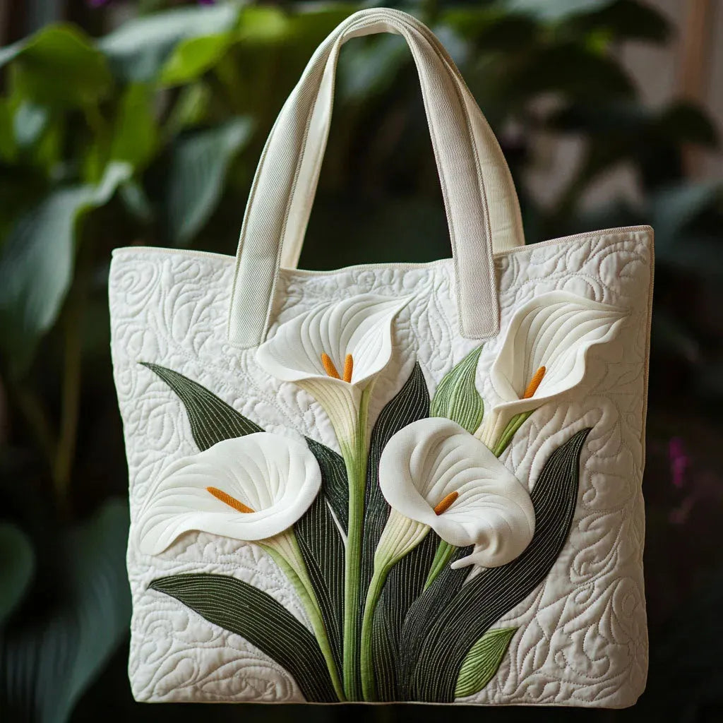 Gesteppte Künstlertasche – Weiße Lilien