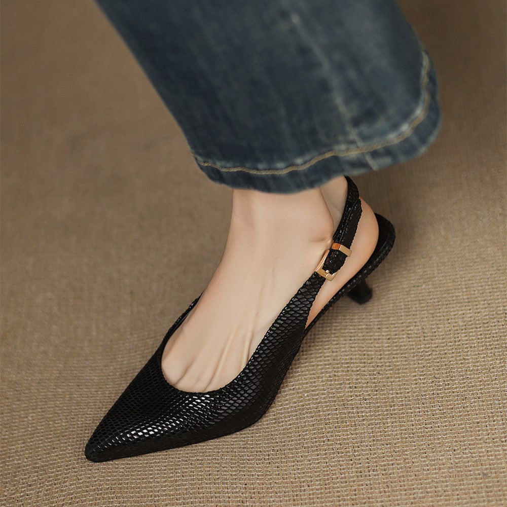 Céliane Slingpumps aus Leder mit spitzer Zehenpartie