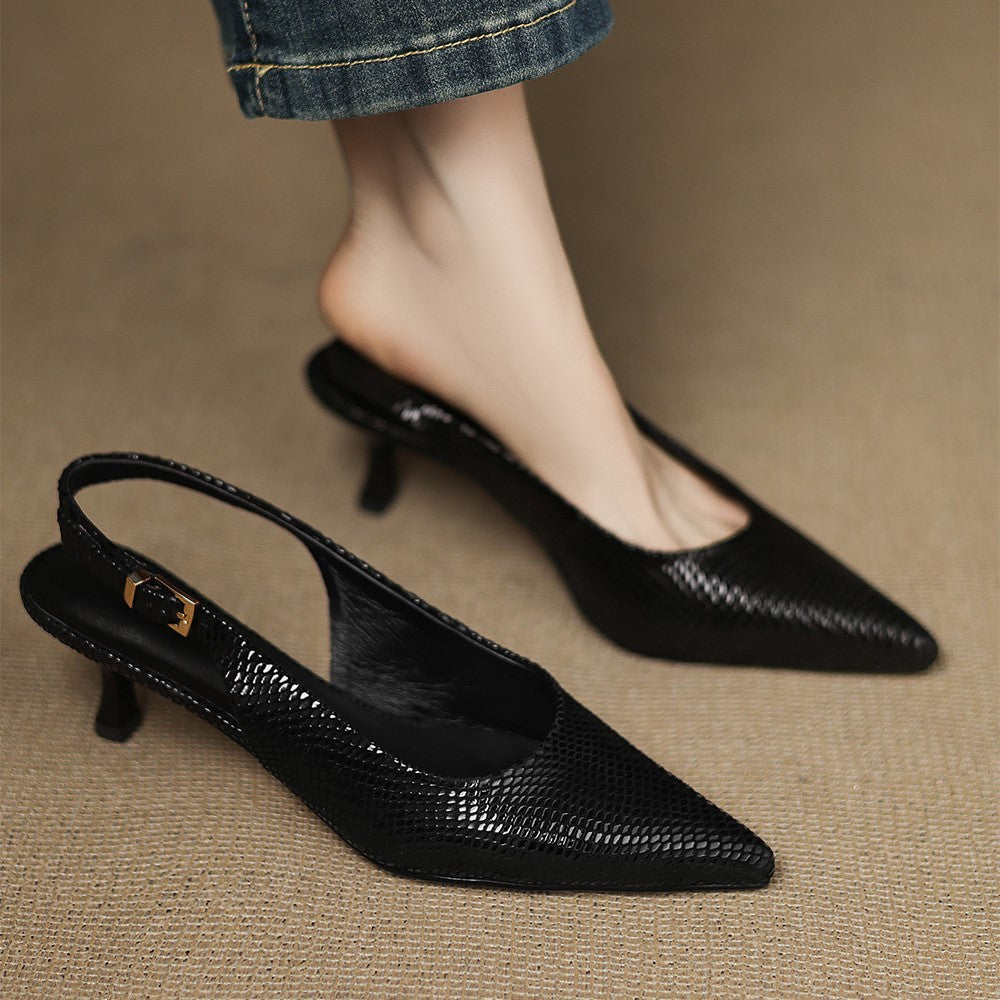 Céliane Slingpumps aus Leder mit spitzer Zehenpartie