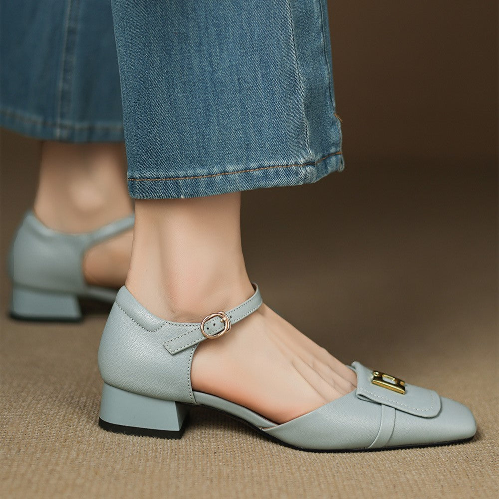 Elvane Mary-Janes aus Leder mit Schnalle