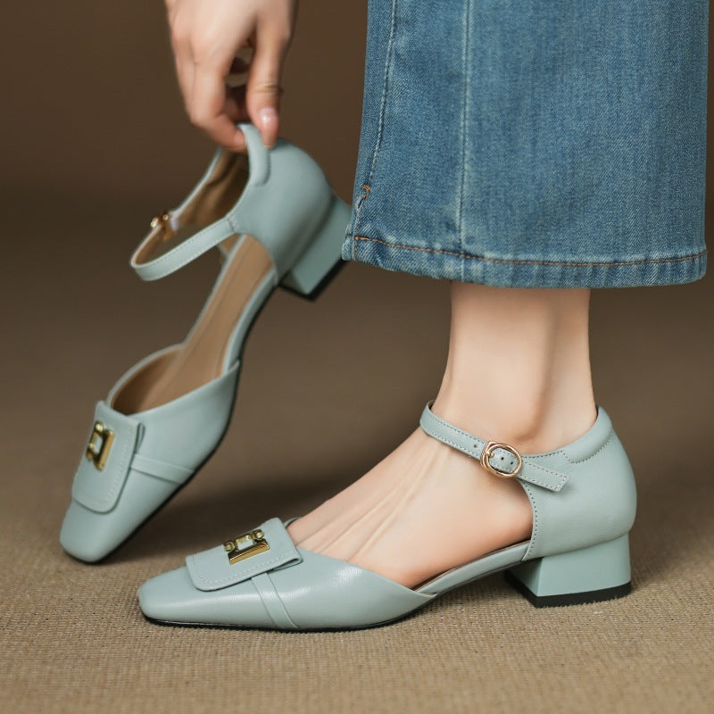 Elvane Mary-Janes aus Leder mit Schnalle