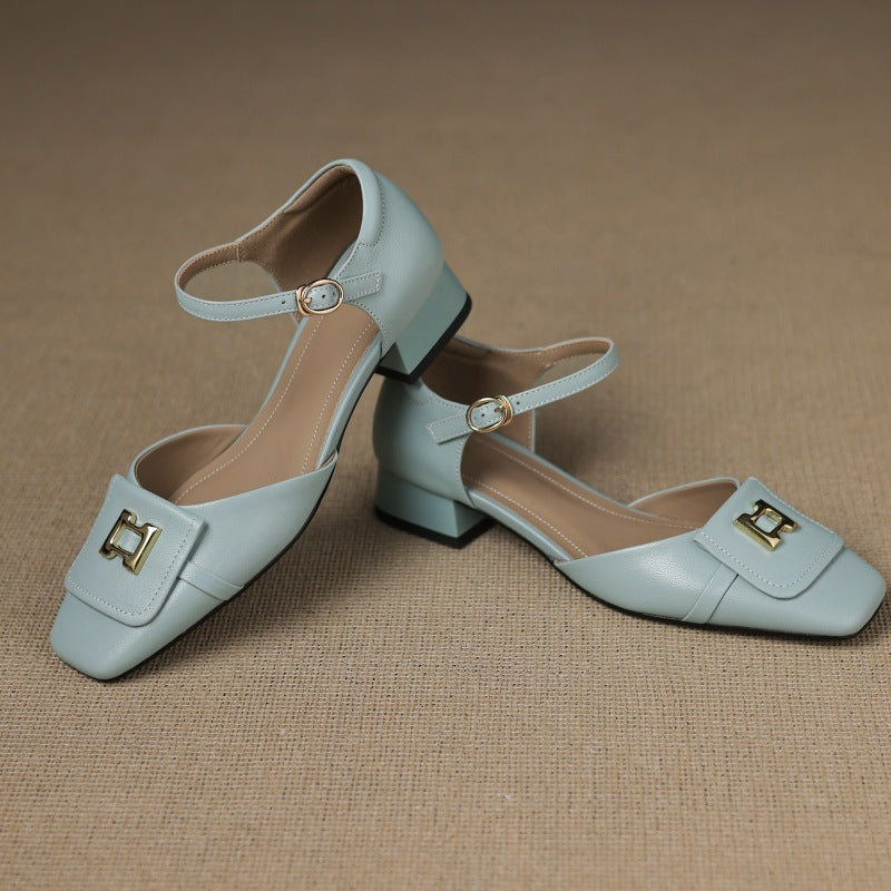 Elvane Mary-Janes aus Leder mit Schnalle