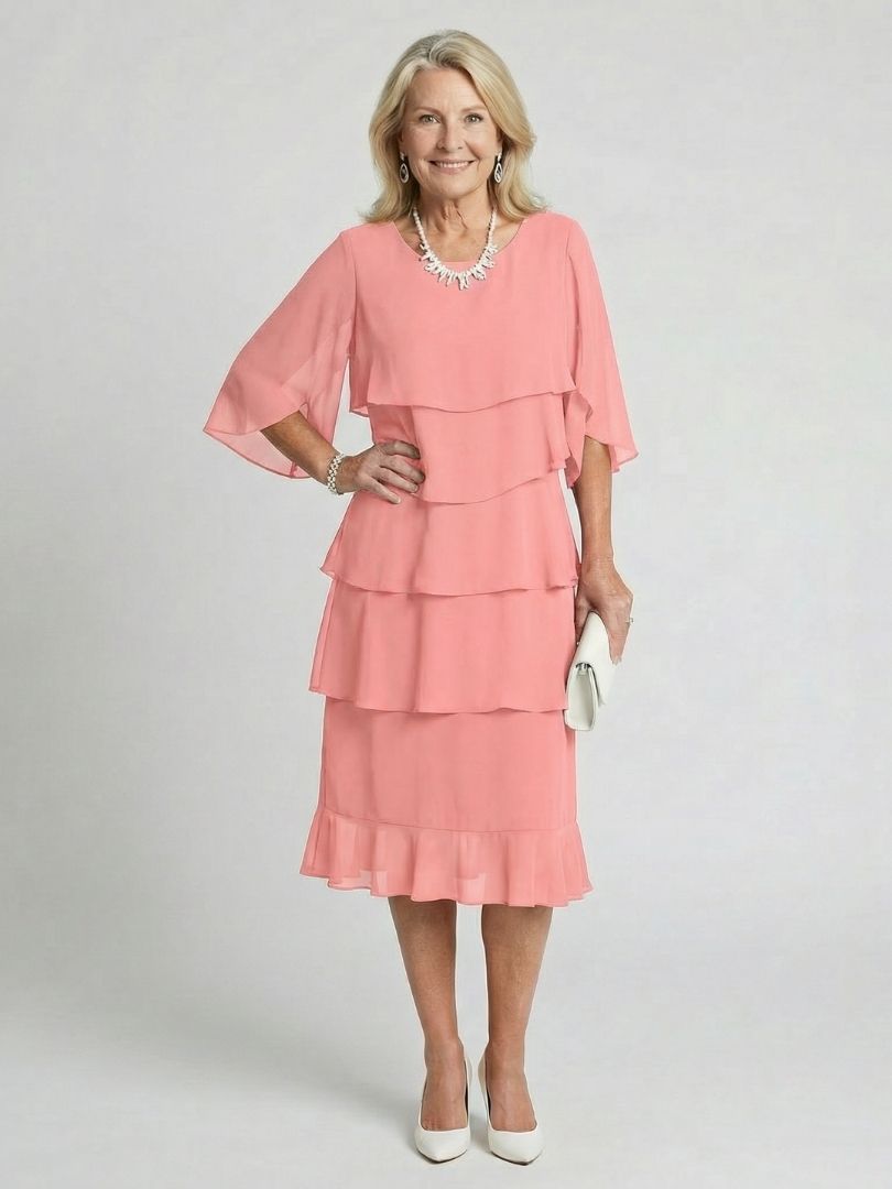 Brent | Gestuftes Midi-Kleid