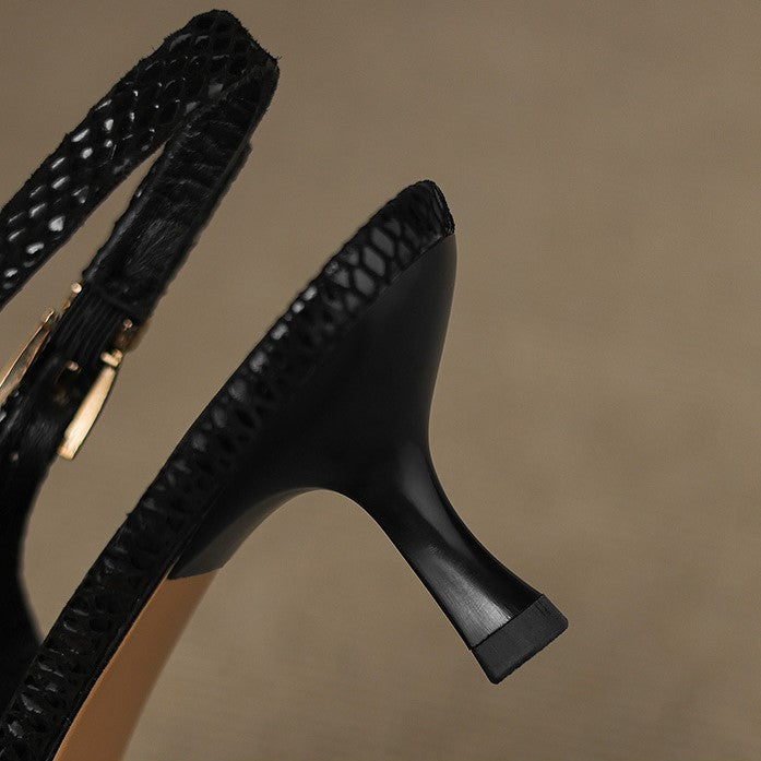 Céliane Slingpumps aus Leder mit spitzer Zehenpartie