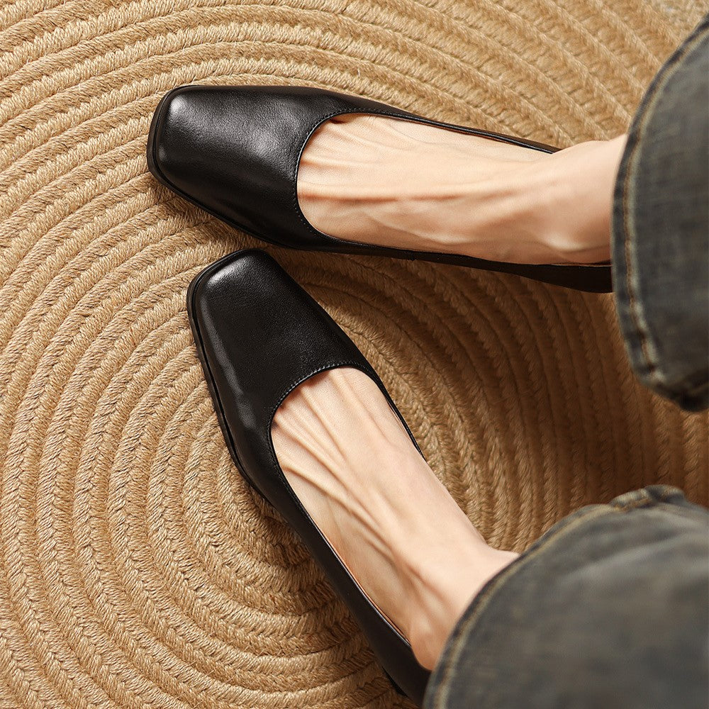 Oriel Pumps aus Leder mit eckiger Zehenpartie