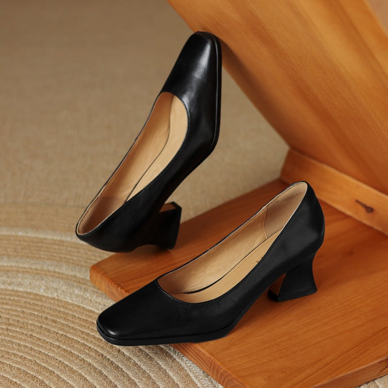 Oriel Pumps aus Leder mit eckiger Zehenpartie