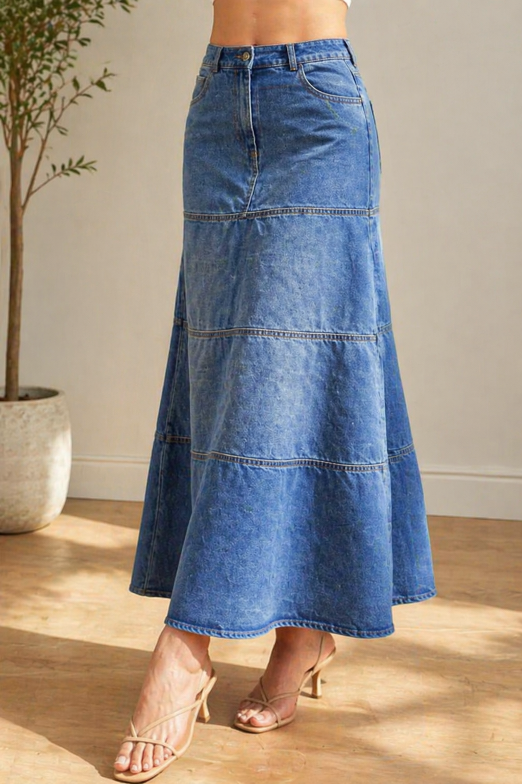 Mary | Midilanger Jeansrock