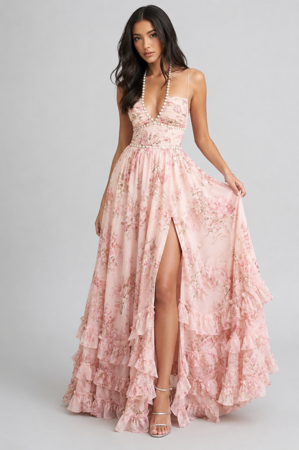 VALESKA | Chic Maxikleid im Vintage-Blumenstil