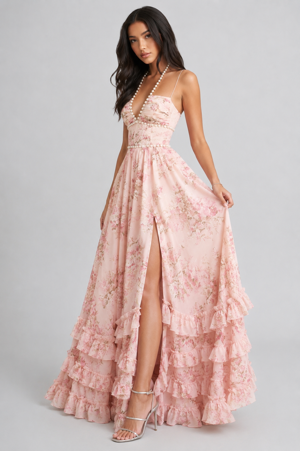 VALESKA | Chic Maxikleid im Vintage-Blumenstil