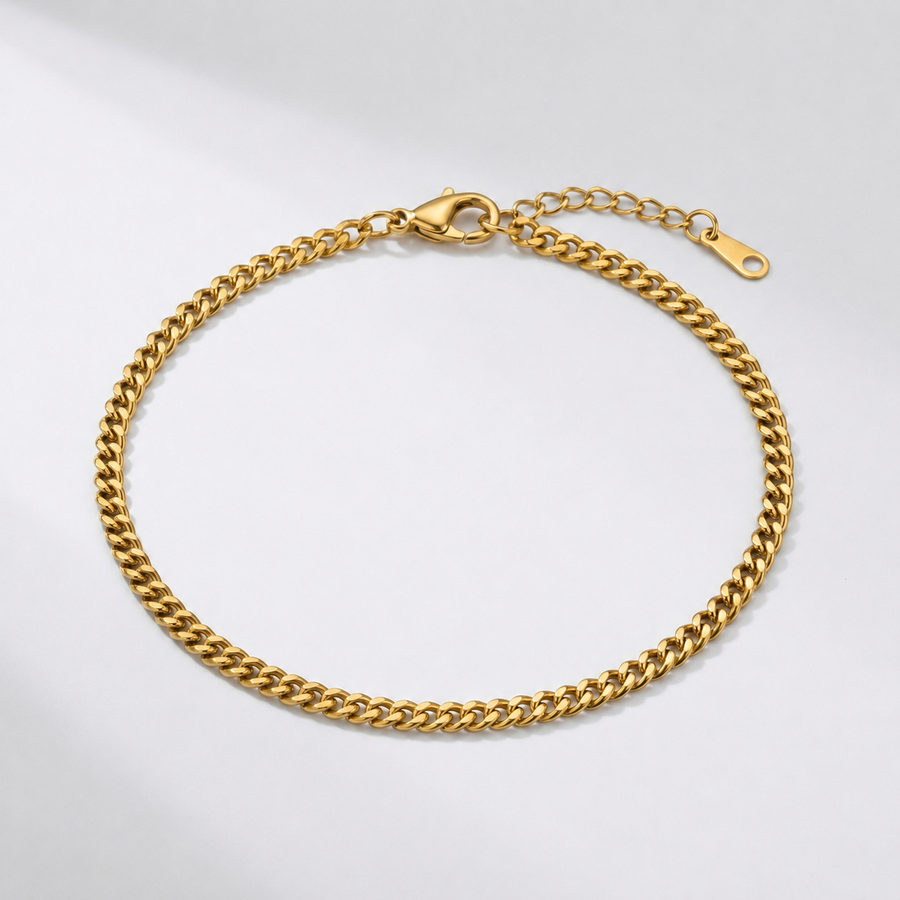 Goldwave | Kubanische Panzerketten-Fußkette — Gold