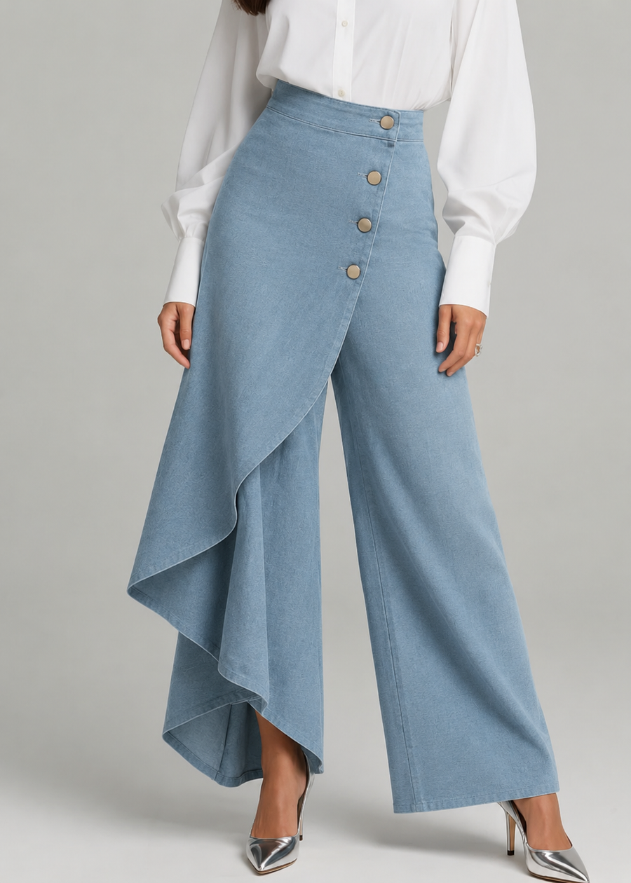 Audrey | Denim-Wickelhose