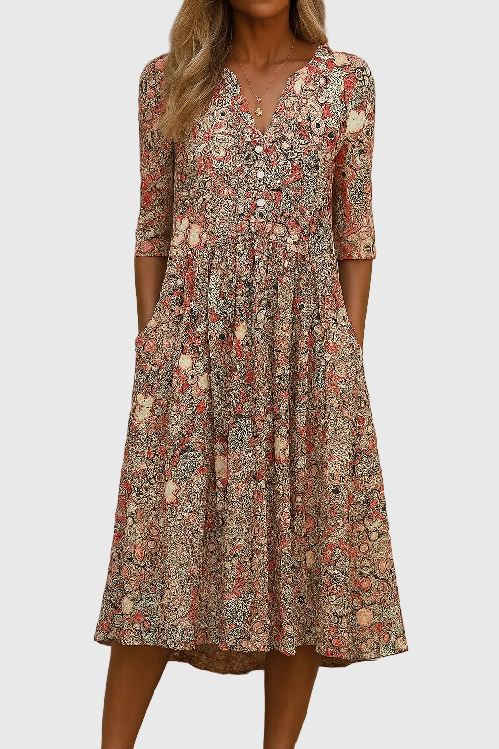Harlow | Anmutiges V-Ausschnitt Elegantes Midikleid