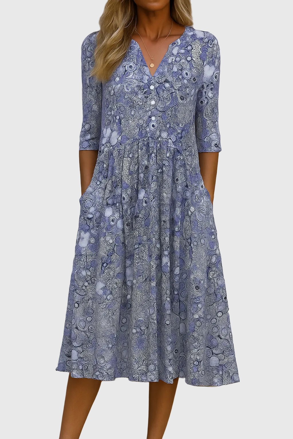 Harlow | Anmutiges V-Ausschnitt Elegantes Midikleid