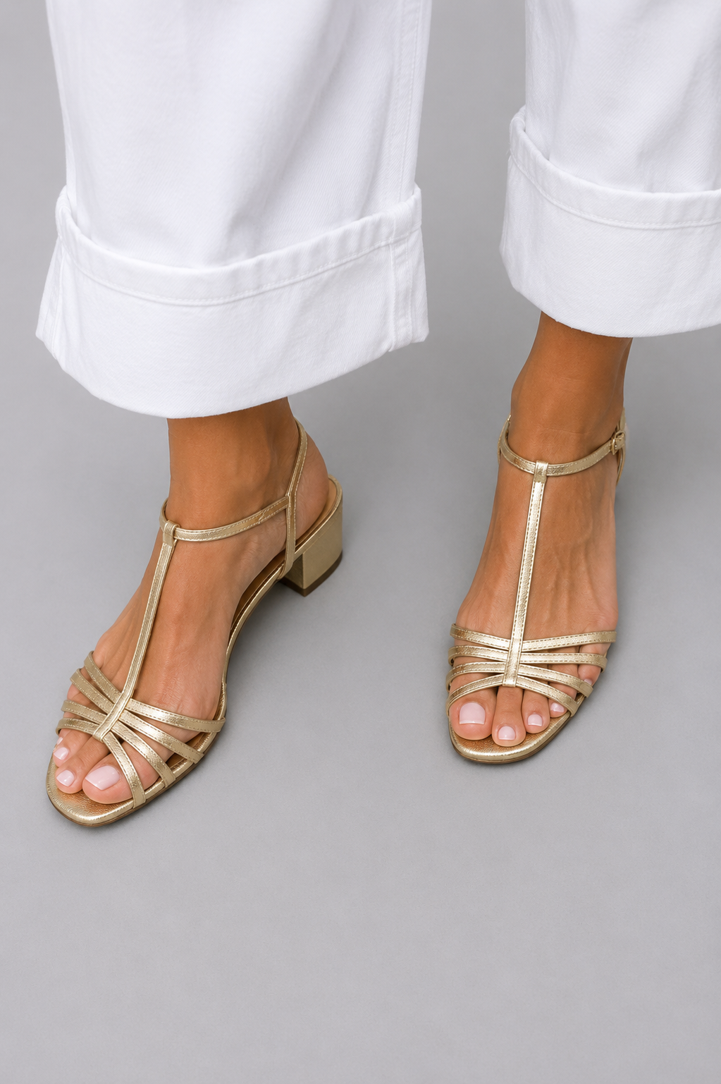 Allegra | Goldene Sandalen Alltägliche Eleganz