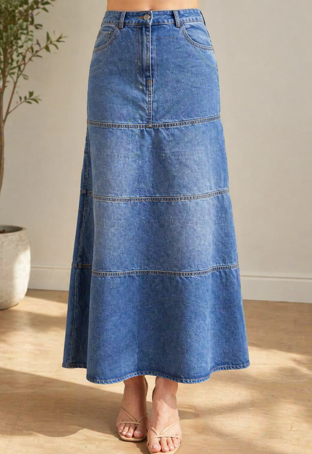 Mary | Midilanger Jeansrock
