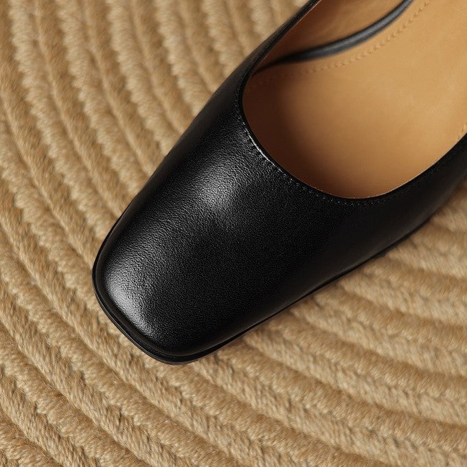 Oriel Pumps aus Leder mit eckiger Zehenpartie
