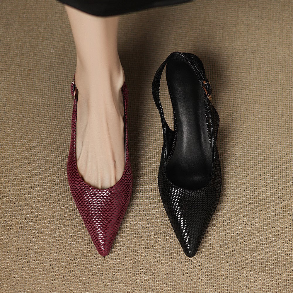 Céliane Slingpumps aus Leder mit spitzer Zehenpartie