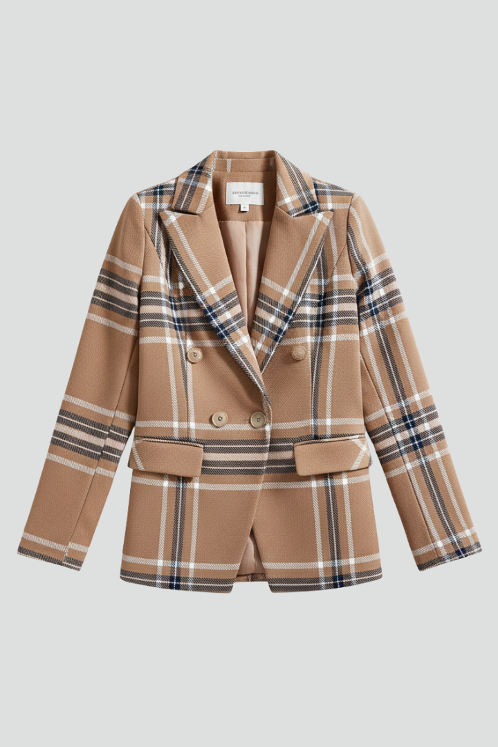 Damenblazer mit Revers und strukturierter Oberfläche