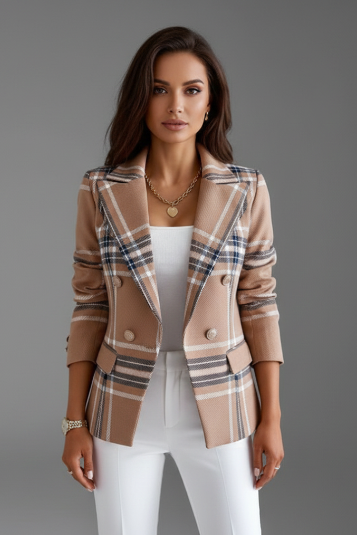Damenblazer mit Revers und strukturierter Oberfläche