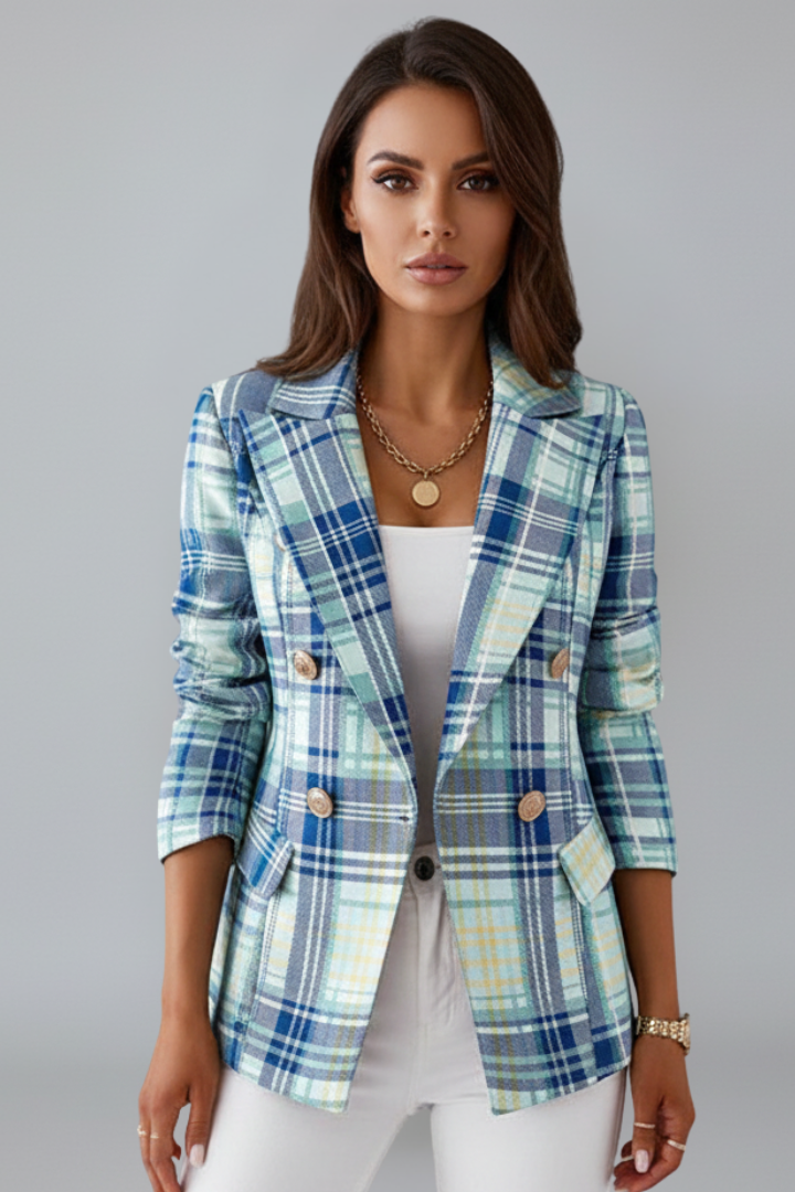 Damenblazer mit Revers und strukturierter Oberfläche