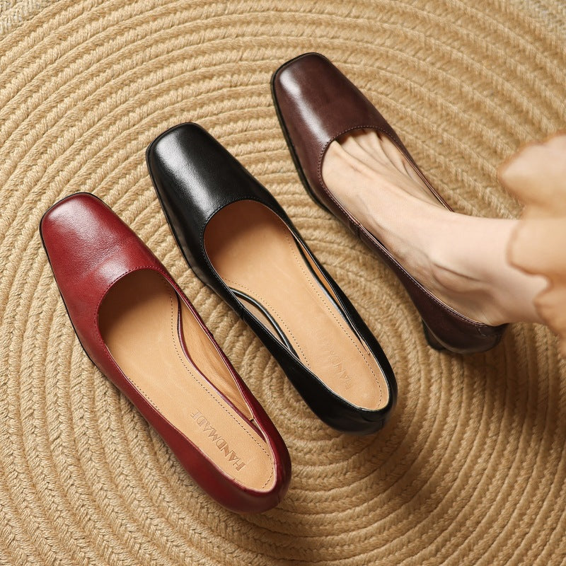 Oriel Pumps aus Leder mit eckiger Zehenpartie