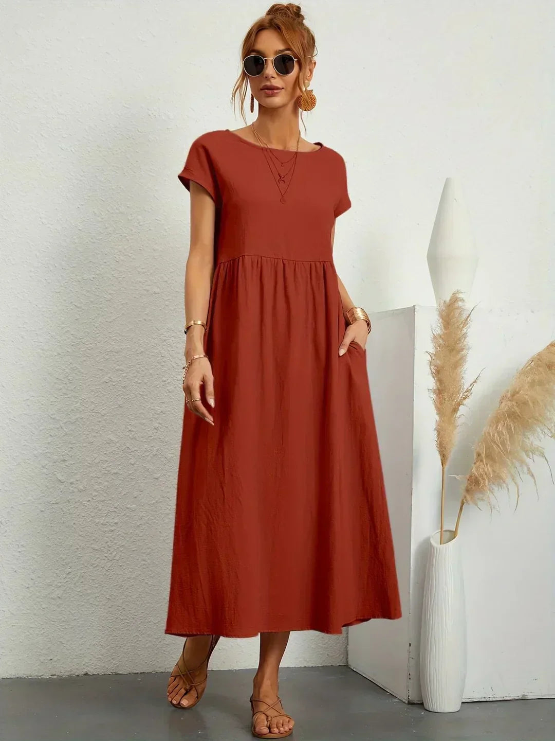 Ursina | Fließendes Midi-Kleid-