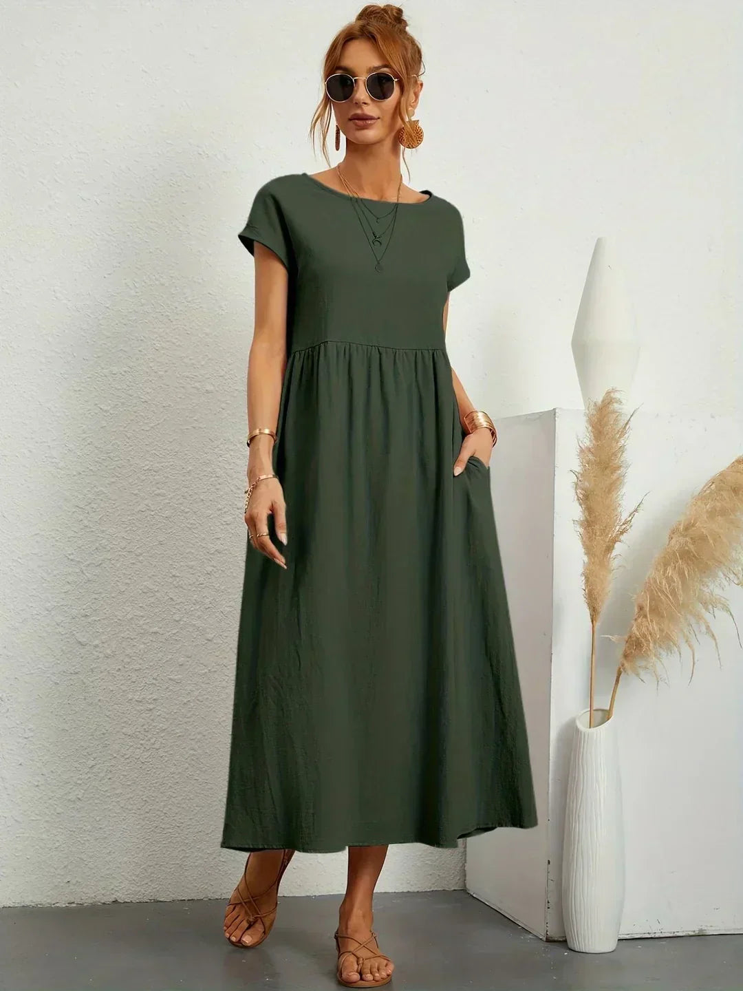 Ursina | Fließendes Midi-Kleid-