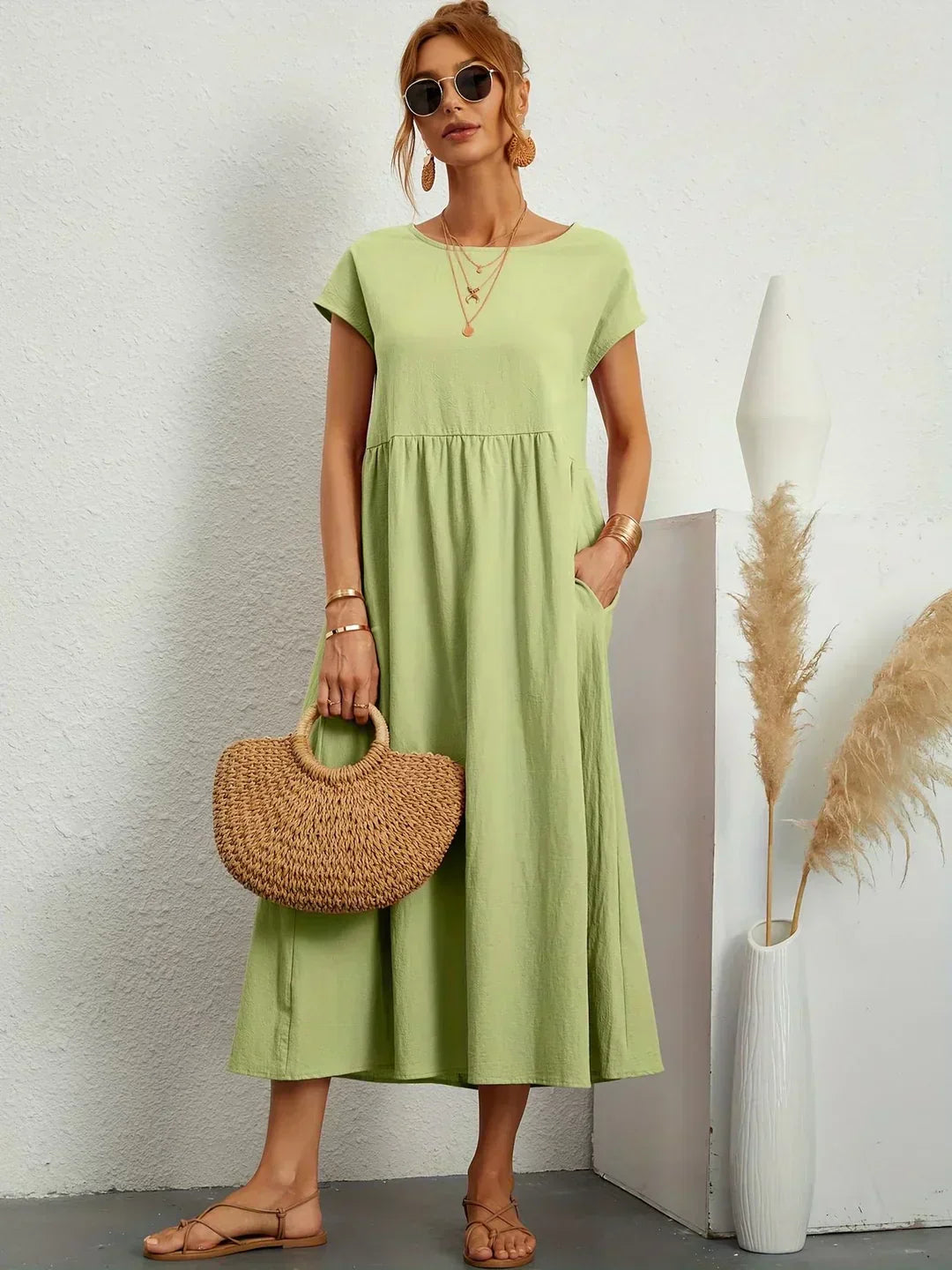 Ursina | Fließendes Midi-Kleid-