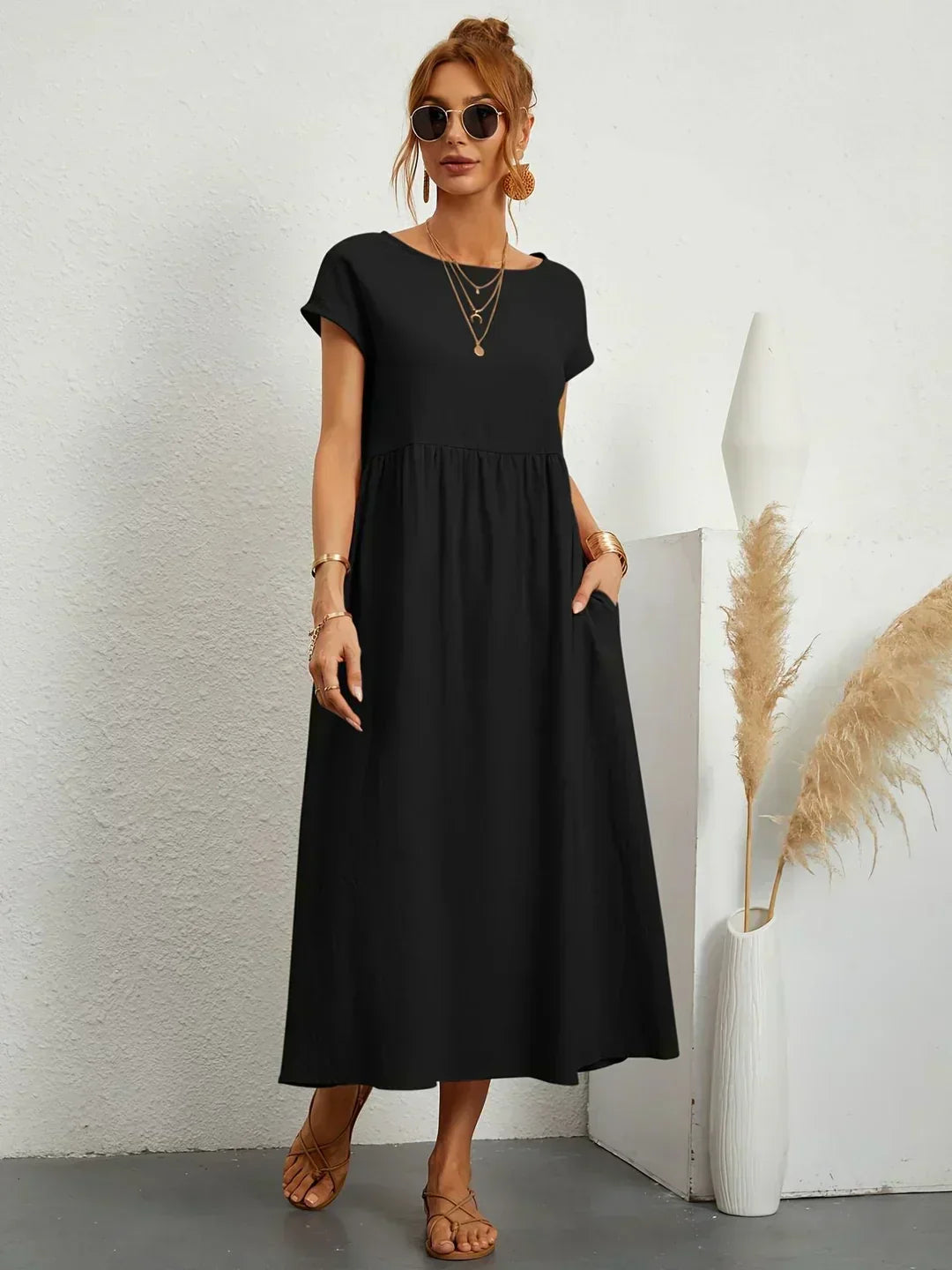 Ursina | Fließendes Midi-Kleid-