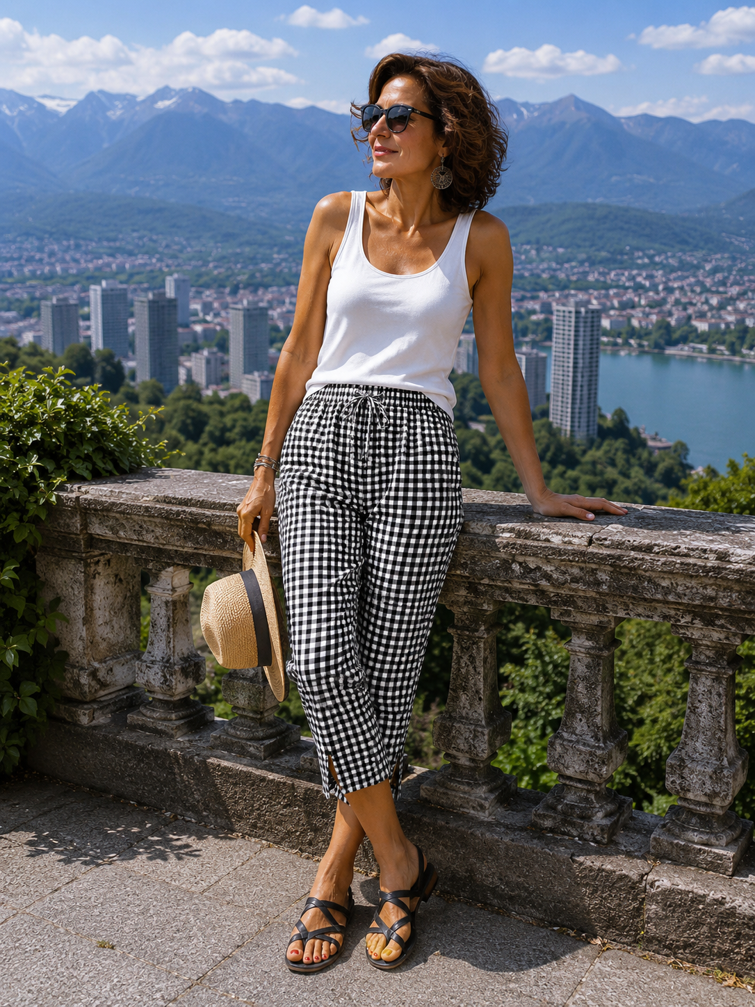 Jessy | Entspannte Sommer-Caprihose mit Karomuster