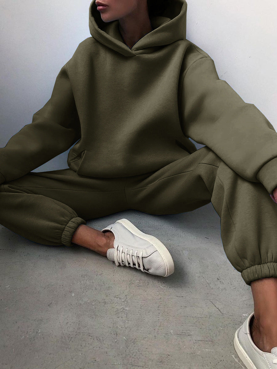 Loungewear-Trainingsanzug mit weichem Innenfutter