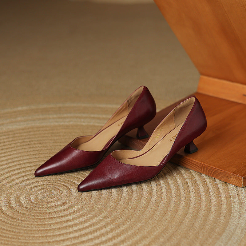 Ceyra Leder-Kitten-Heels